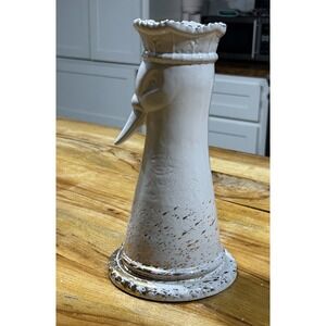 Anthropologie 10" Vase Queen Goose Swan Chess Piece Ceramic Gold Retired